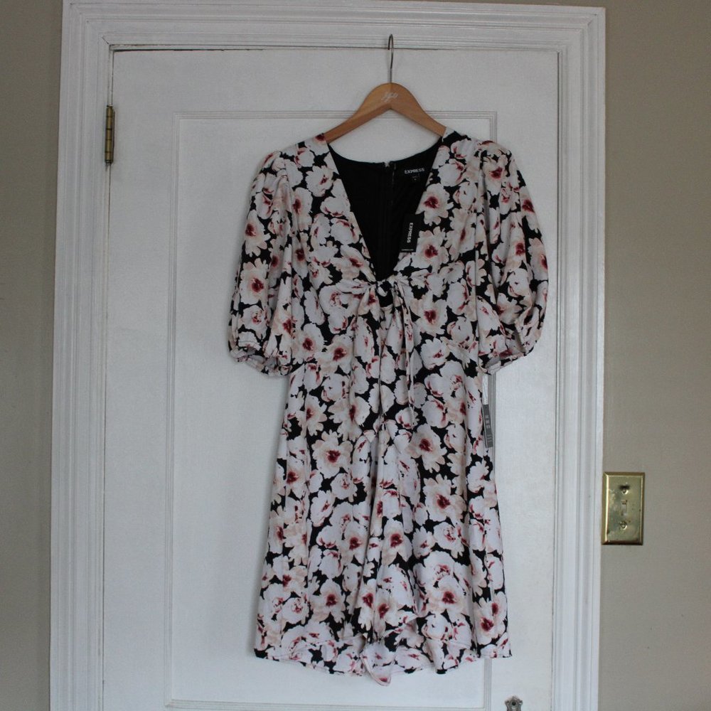 Express Floral Tie Front Romper